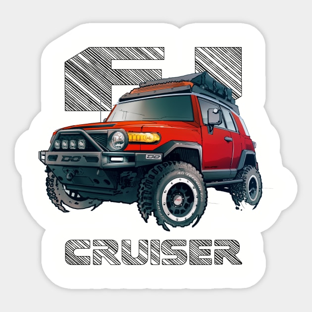 FJ Cruiser (XJ10) – Radiant Red Sticker by robert1117